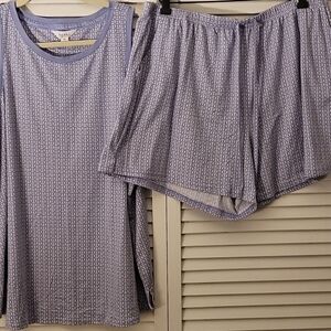 Gilligan & O'Malley Purple Patterned Pajama Set